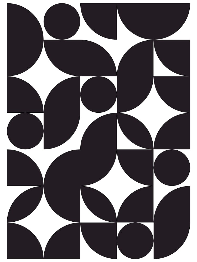 Mid Century Modern Abstract 26 Black And White