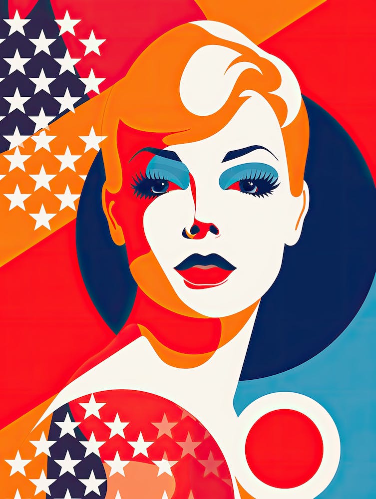 USA Farben in Pop Art