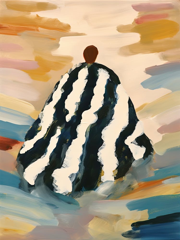 Black And White Dress Woman Painting Abstract 2