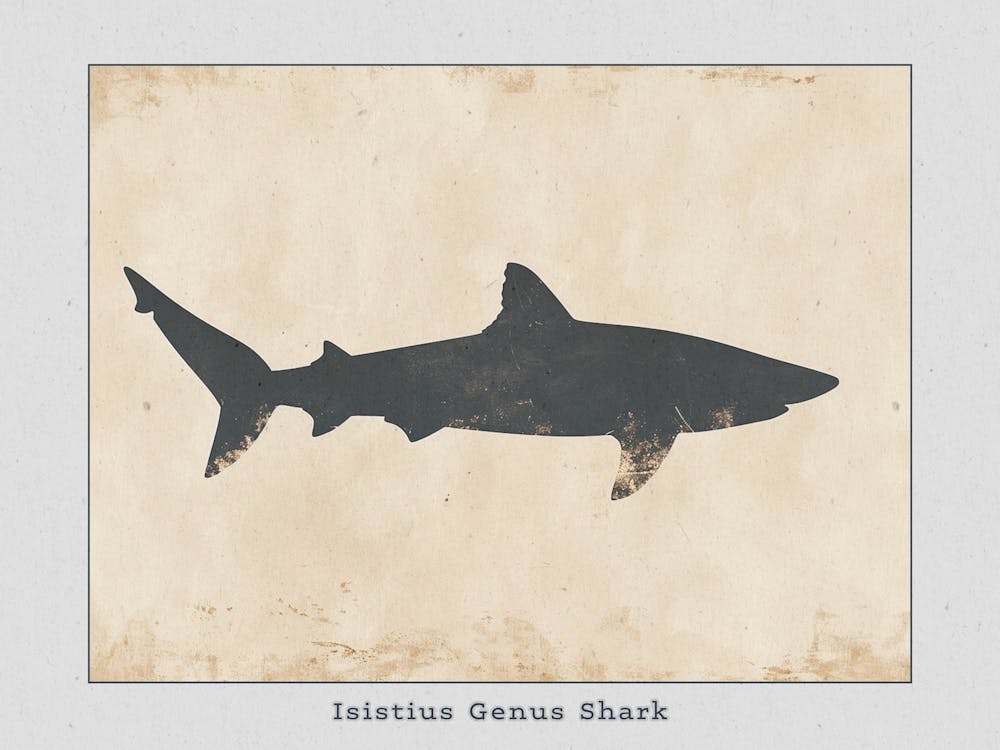 Isistius Genus Shark Silhouette 3 Poster