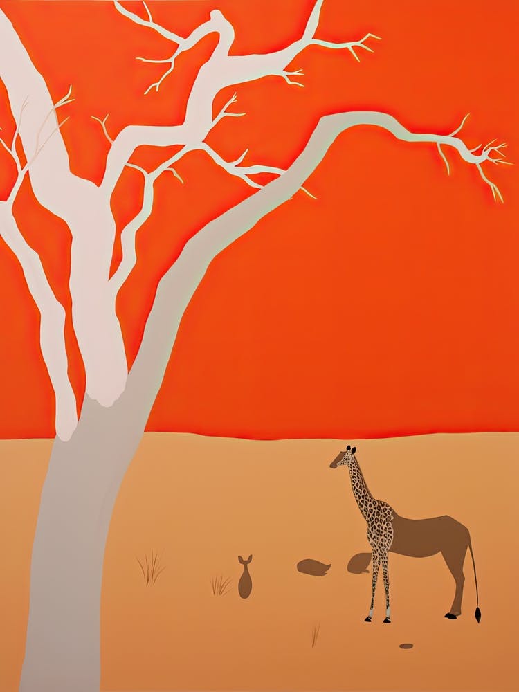 Kalahari Desert   Africa, Contemporary Abstract Illustration 4