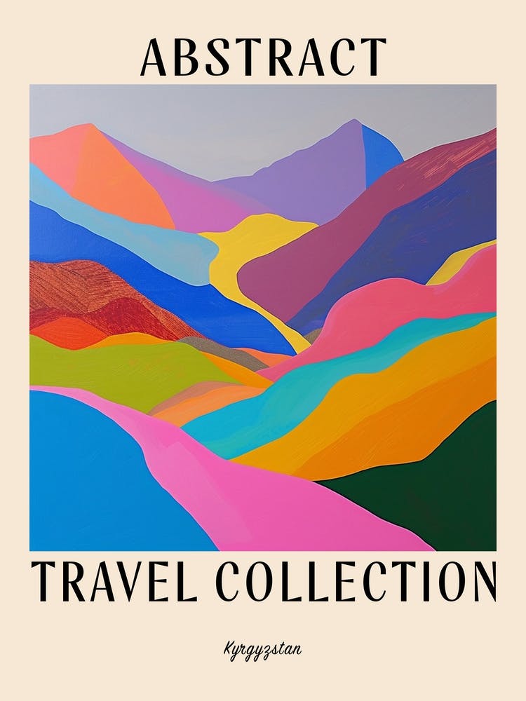 Abstract Travel Collection Poster Kyrgyzstan 10