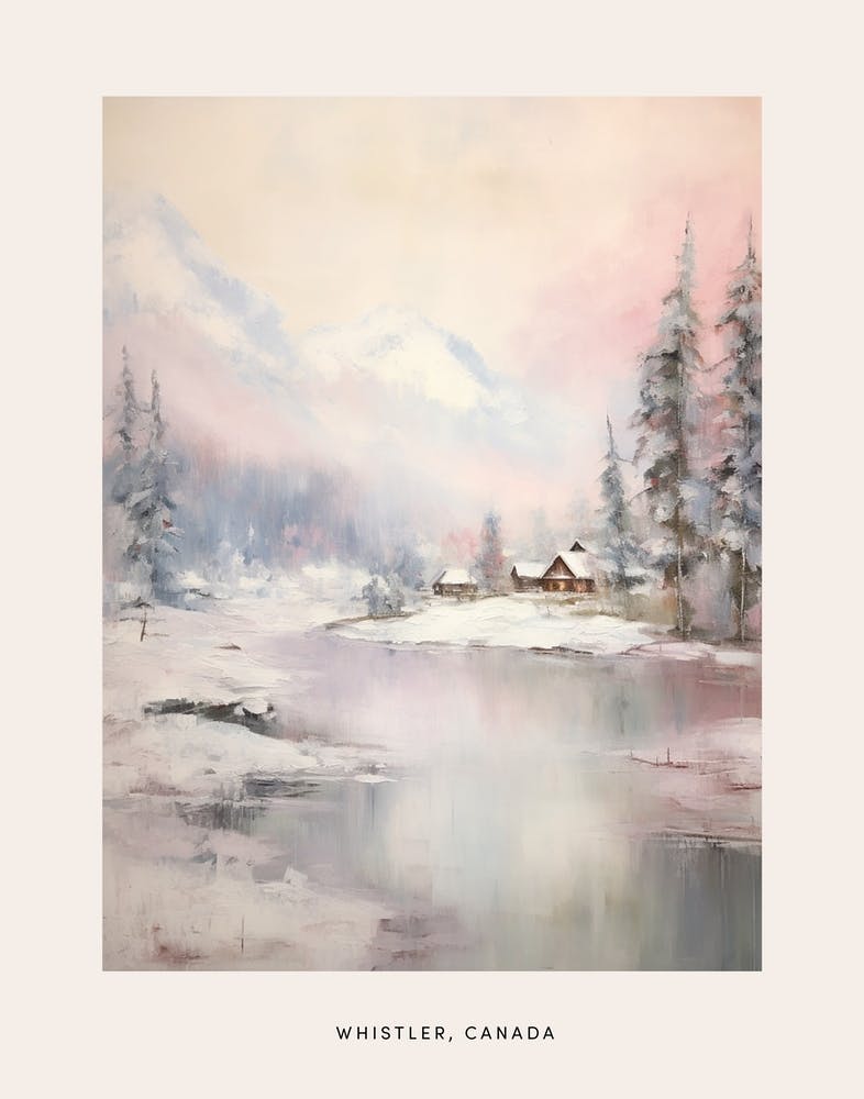 Dreamy Winter Painting Poster Whistler Canada 1