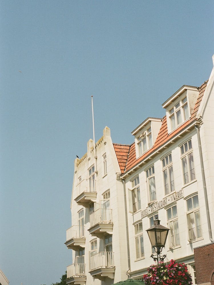 White Hotel, Analog Street Scene, Isle of Schiermonnikoog, Netherlands