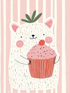 Cute Bear With Cupcake