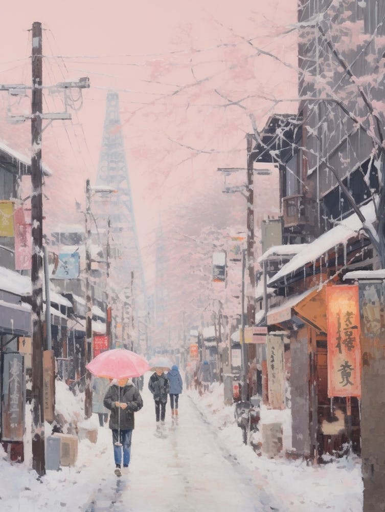Dreamy Winter Painting Tokyo Japan 2