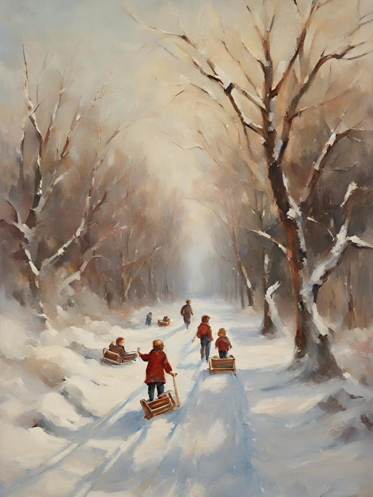 Children On Sleds 1