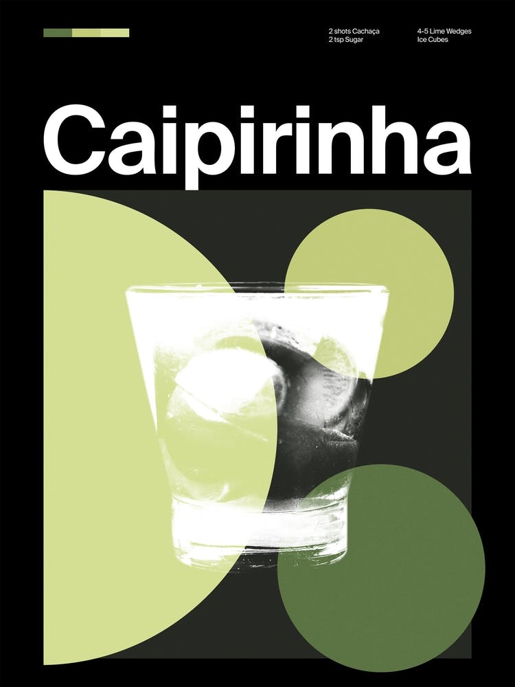Mid Century Dark Caiprinha Cocktail