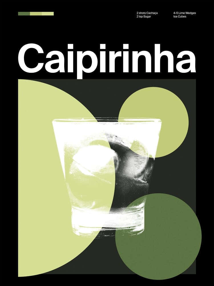 Mid Century Dark Caiprinha Cocktail