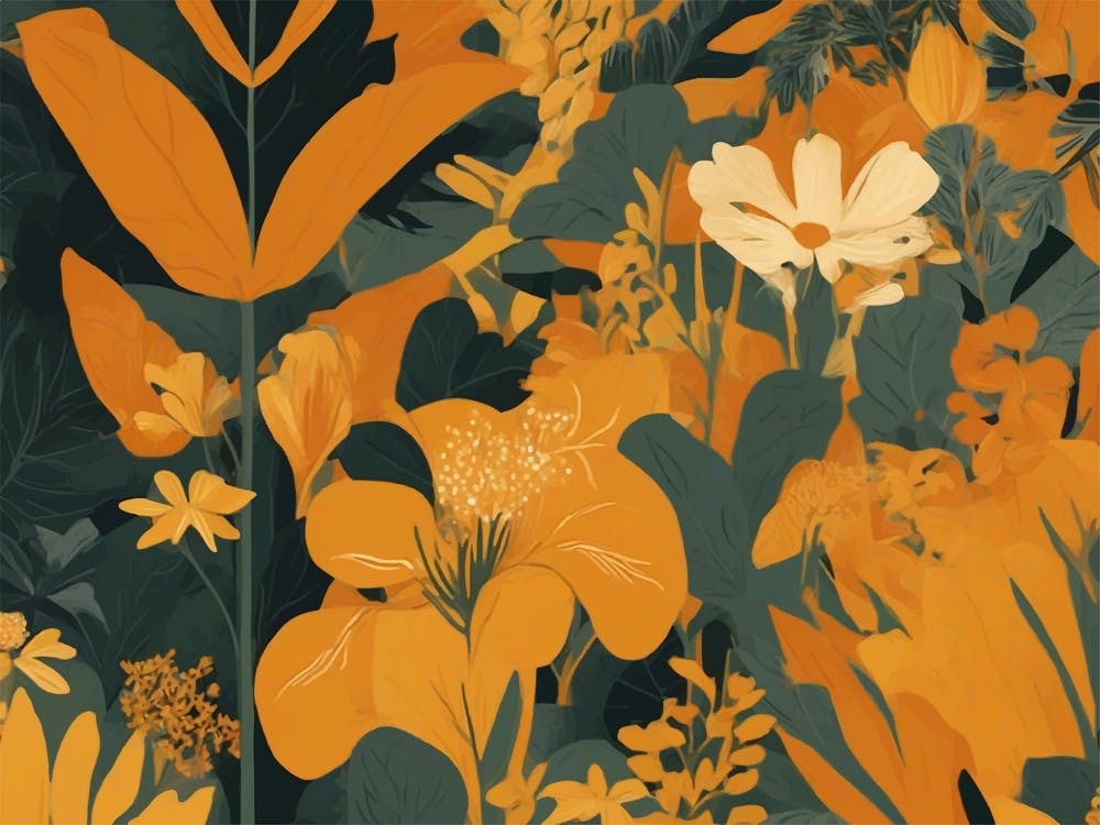 Orange Flowers in the jungle