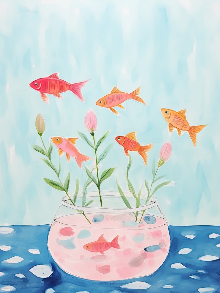 Pink Fish In A Bowl