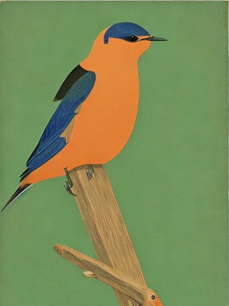Barn Swallow Midcentury Illustration Bird