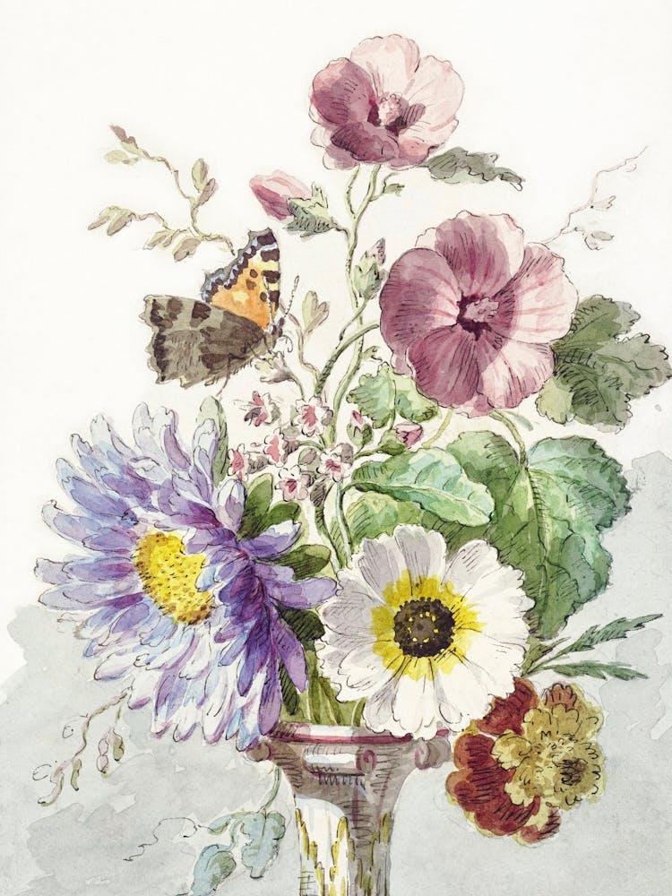 Bouquet Of Flowers Vintage Floral Painting