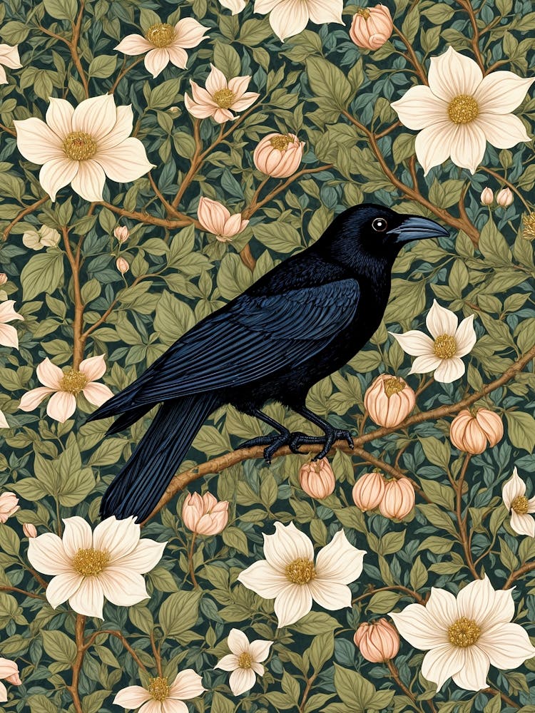 William Morris Inspired Crow