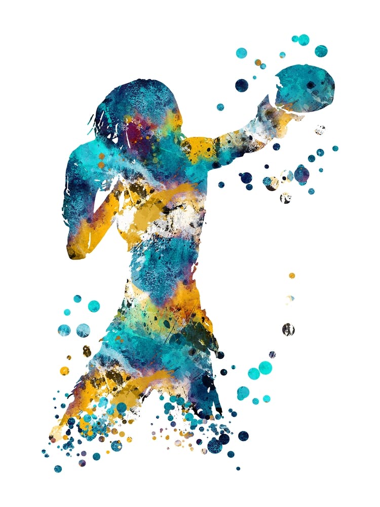 Boxer Woman Watercolor