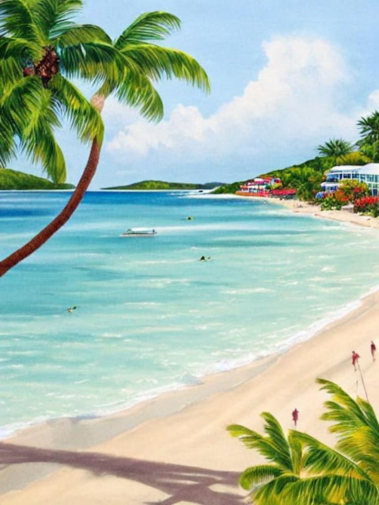 Grand Anse Beach, Grenada Contemporary Illustration