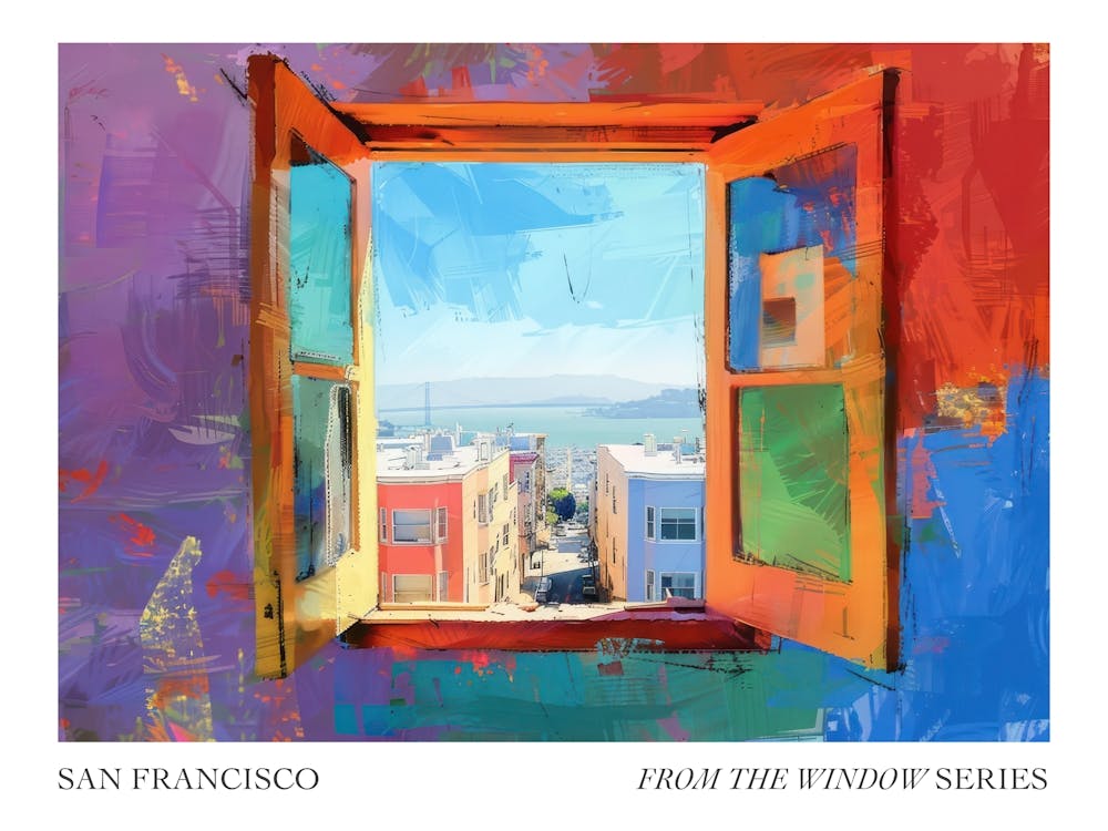 San Francisco From The Window Series Poster Painting 3