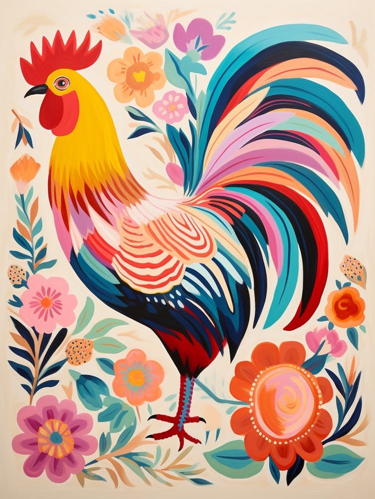 Pink Scandi Rooster 4