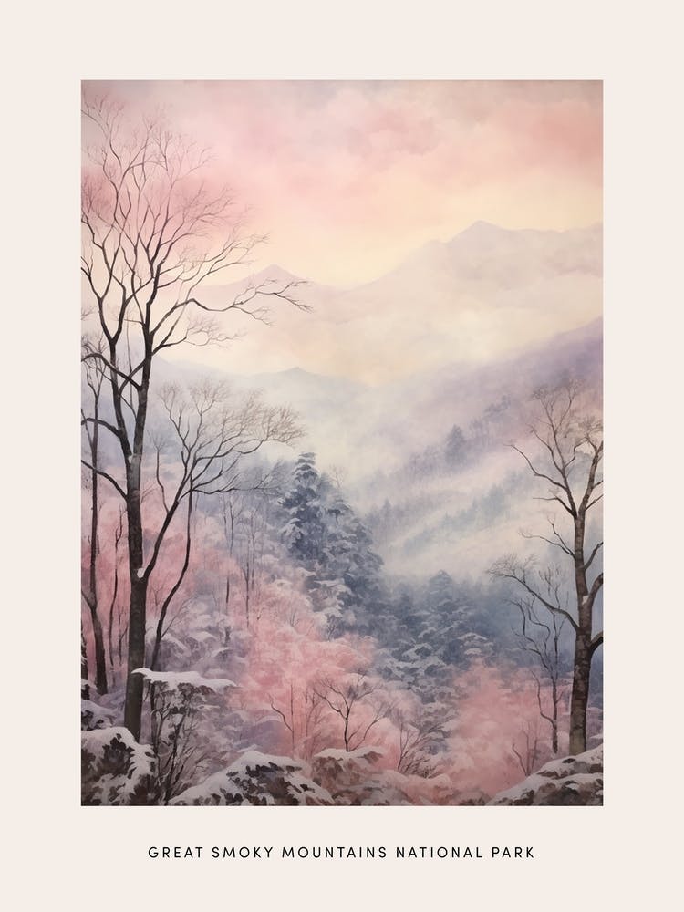 Dreamy Winter National Park Poster  Great Smoky Mountains Nationial Park United States 3