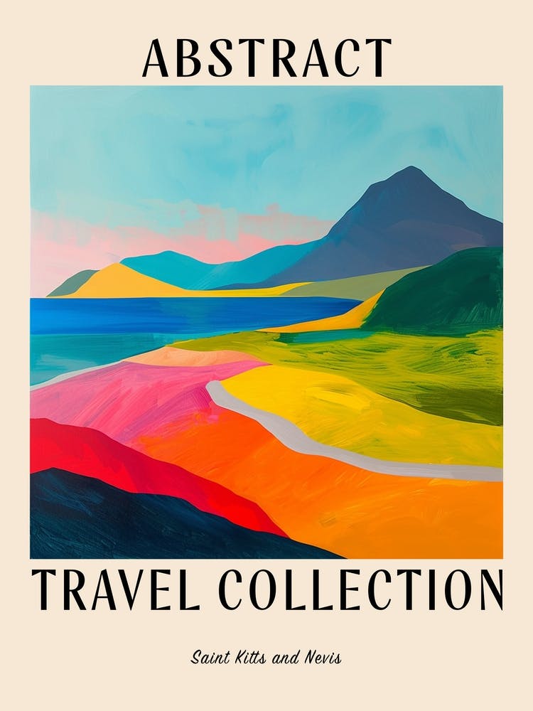 Abstract Travel Collection Poster Saint Kitts And Nevis 4