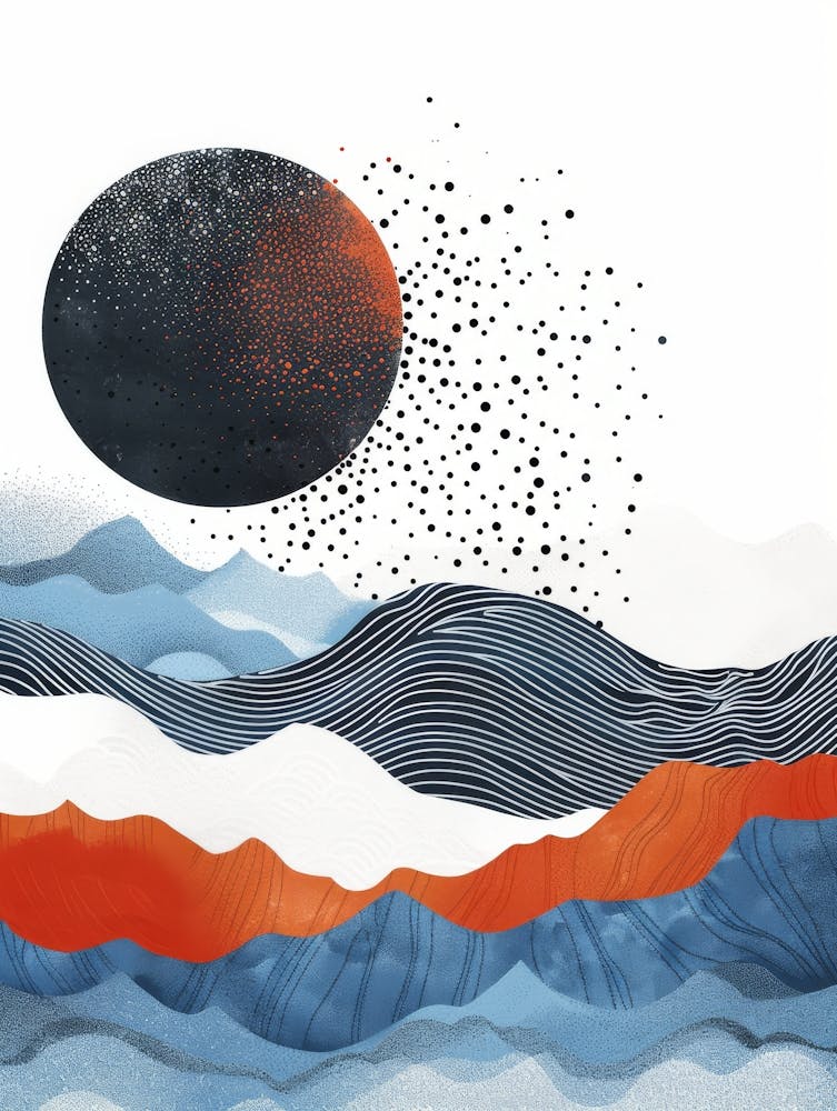 Mond und die Wellen