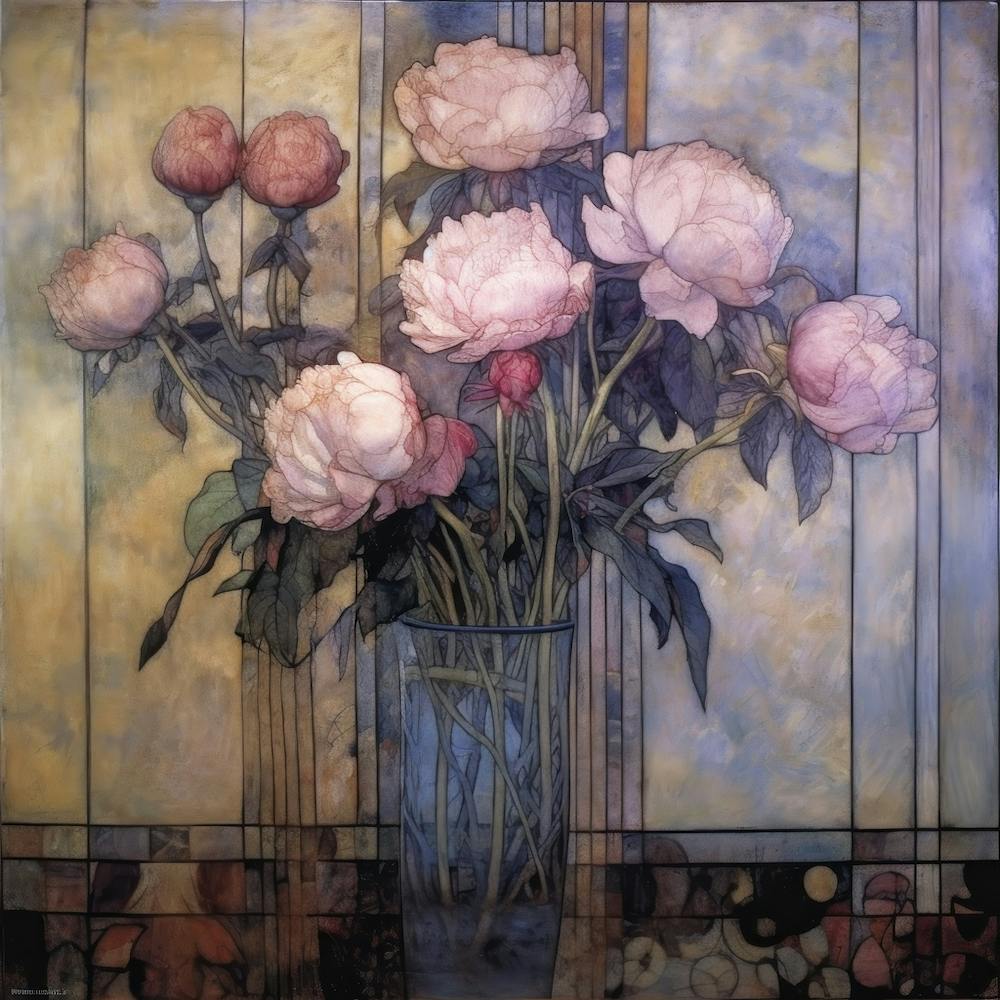 Pink Peonies In A Vase