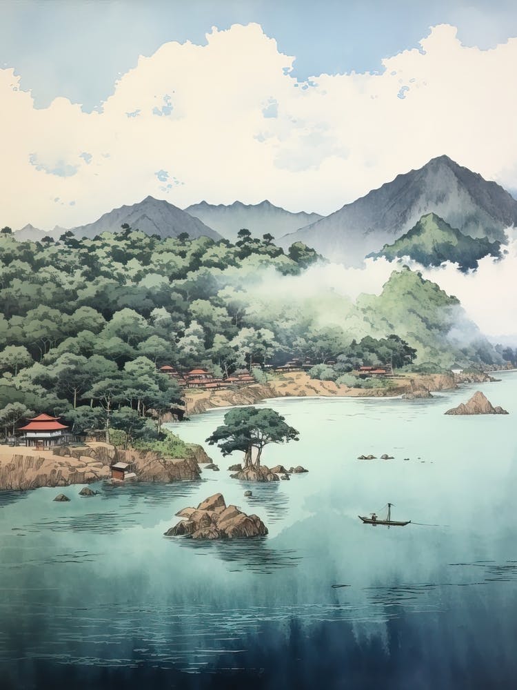Sado Island In Niigata, Ukiyo E Drawing 3