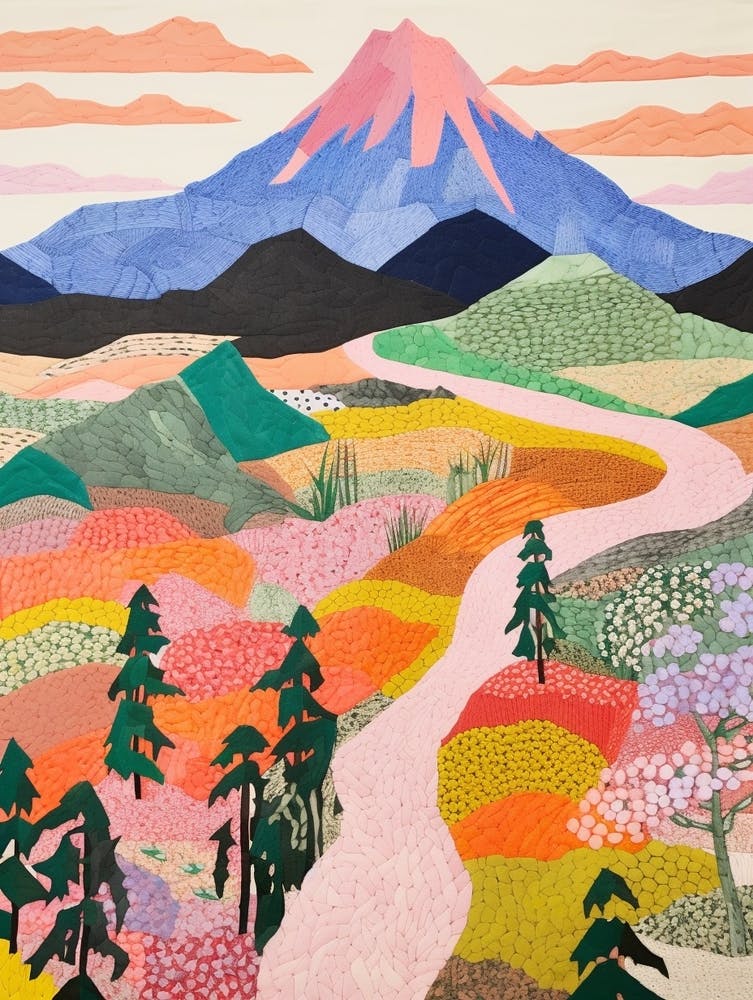 Mount Fuji Japan 5 Colourful Mountain Illustration