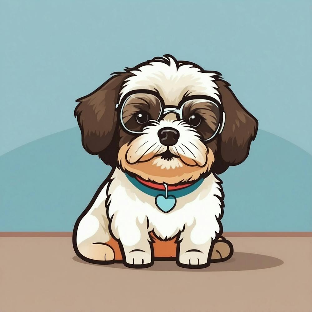 Cartoon Dog With Glasses
