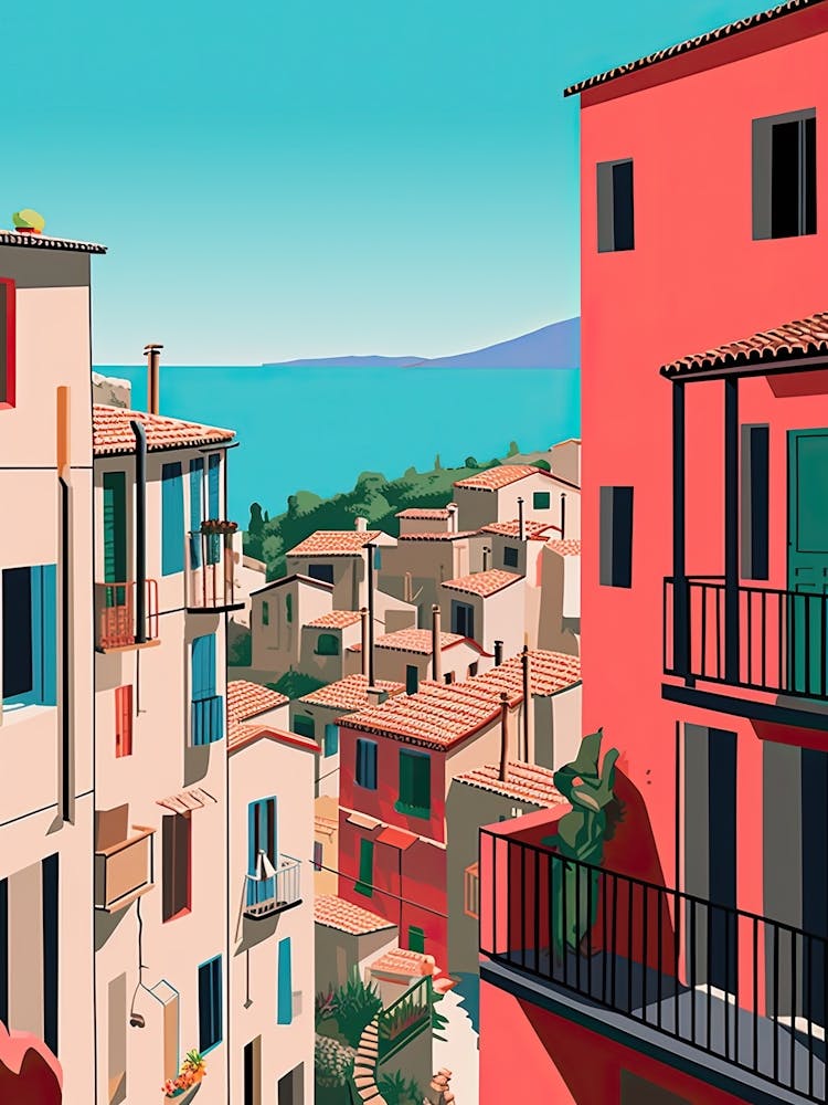 Cinque Terre, Italy, Bold Outlines 1