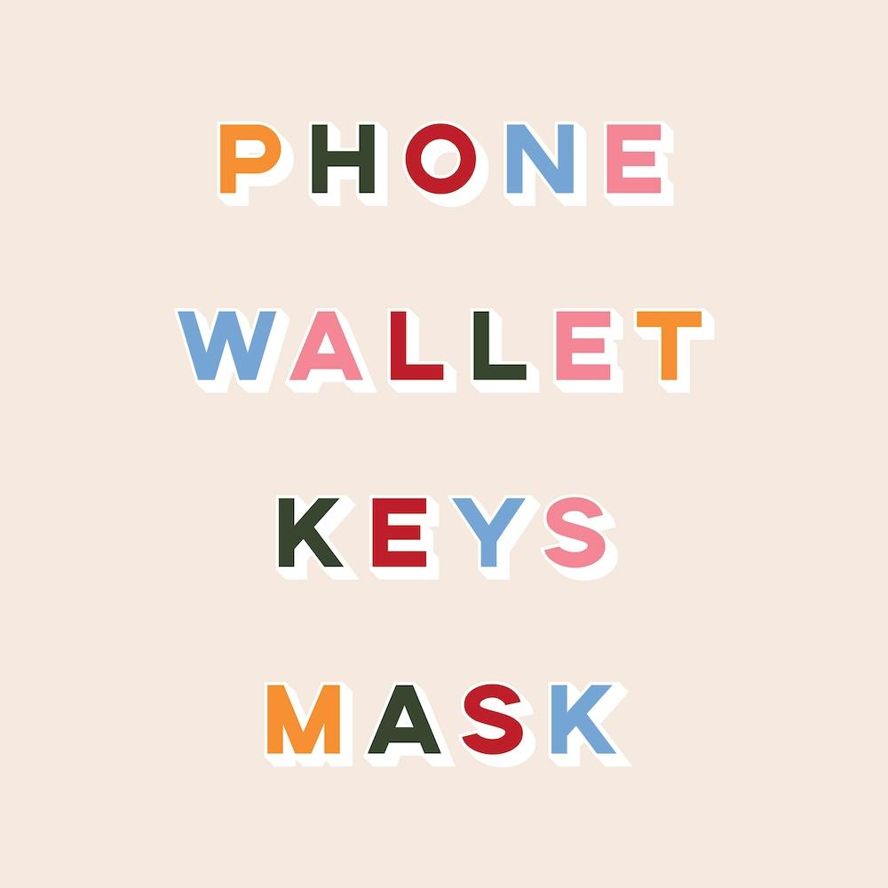 Phone Wallet Keys Mask Square