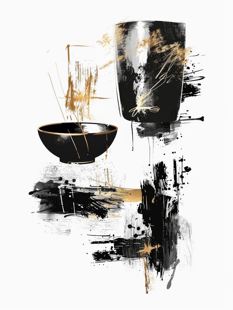 Impression sur Toile Noir et Or 69