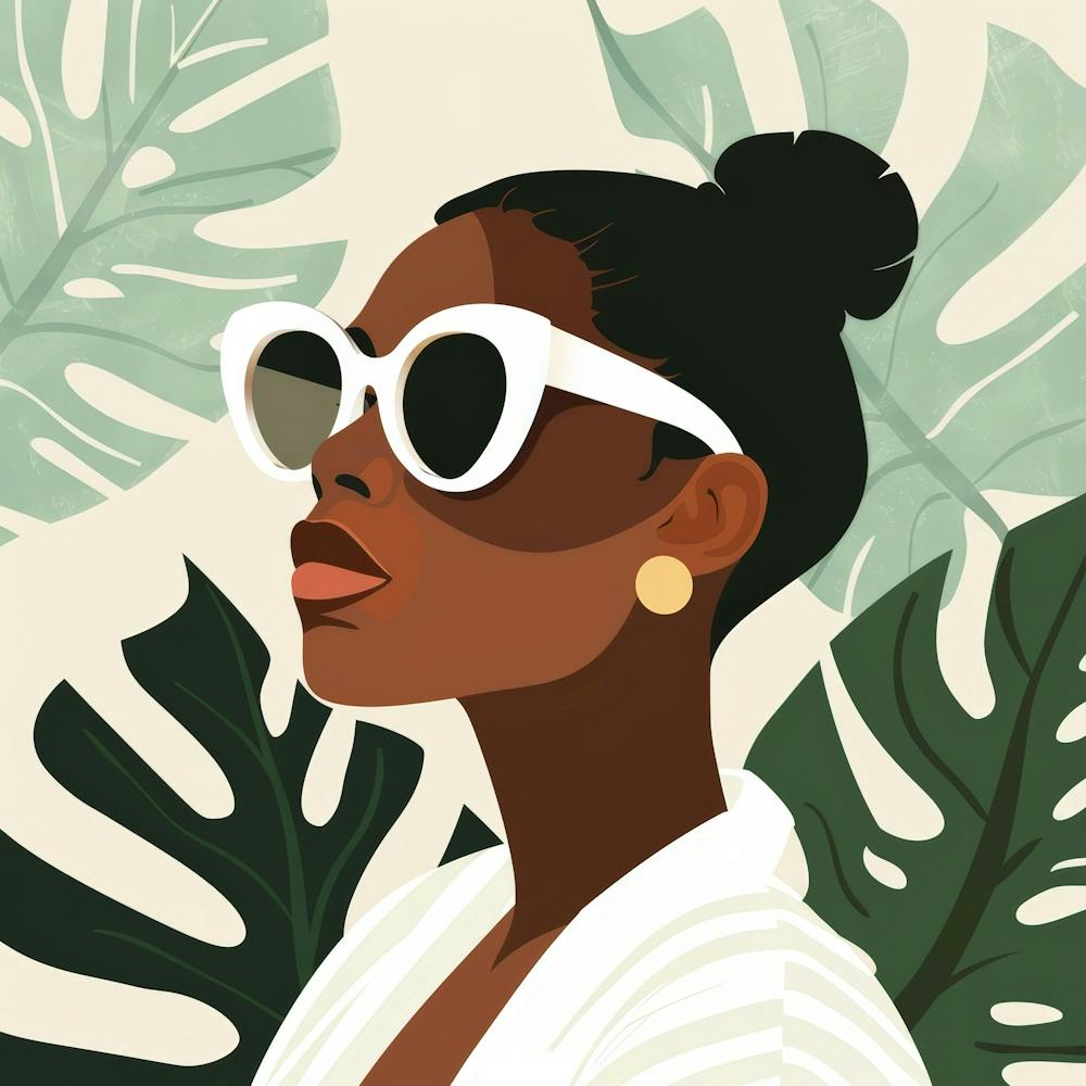 Illustration Of A Woman Wearing Sunglasses