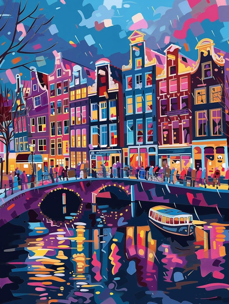 Amsterdam At Night, Contemporary Art, Souvenir