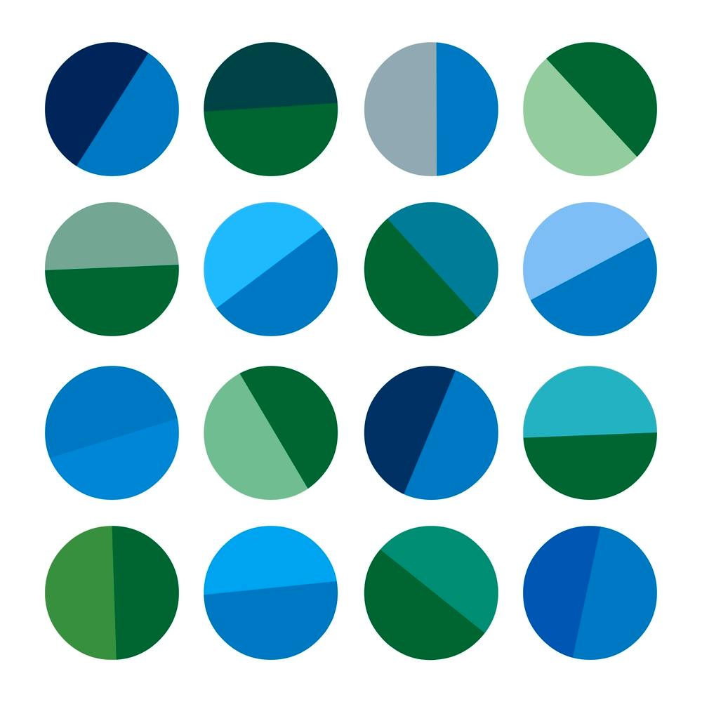 Blues And Greens Abstract Circle Pattern