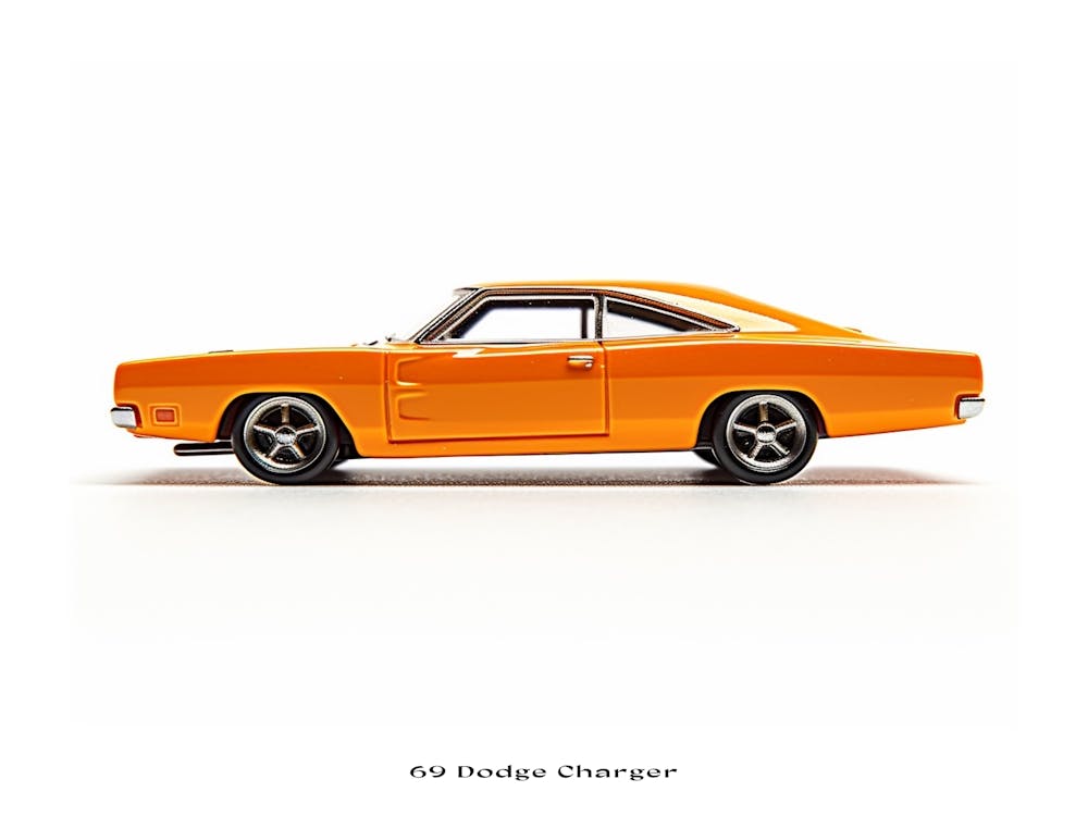 Toy Car 69 Dodge Charger Orange Poster