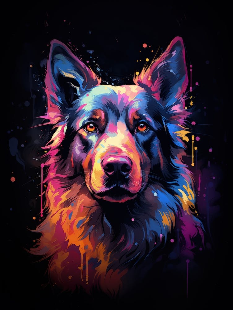 Dog painting color splash Pop Art