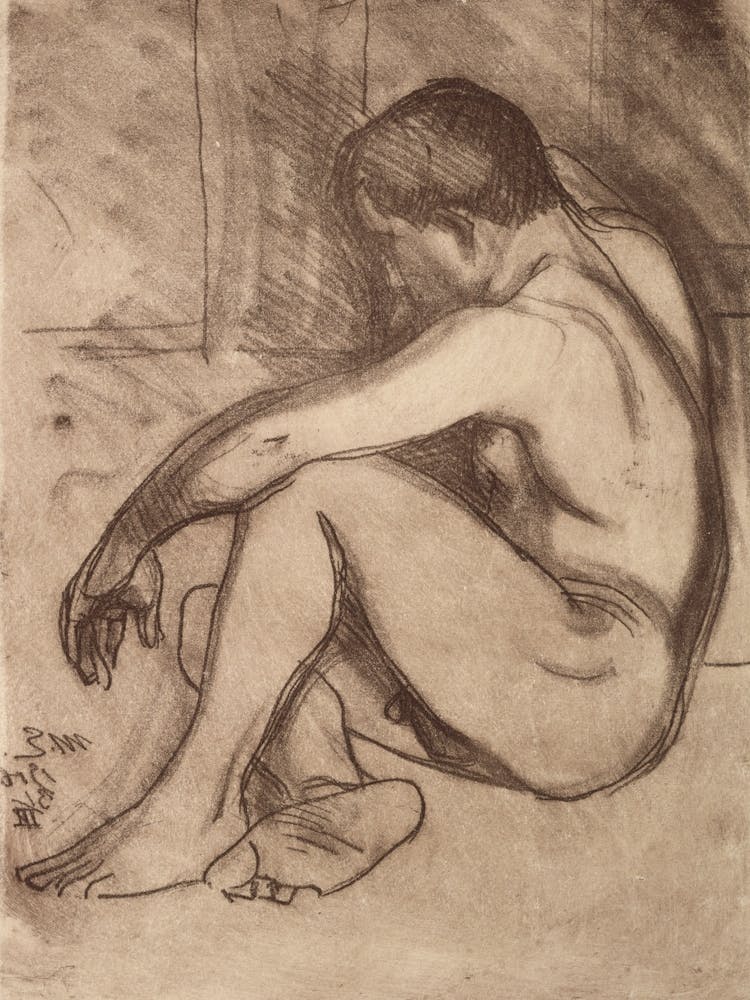 Nude Boy Seated, 1916 By Magnus Enckell