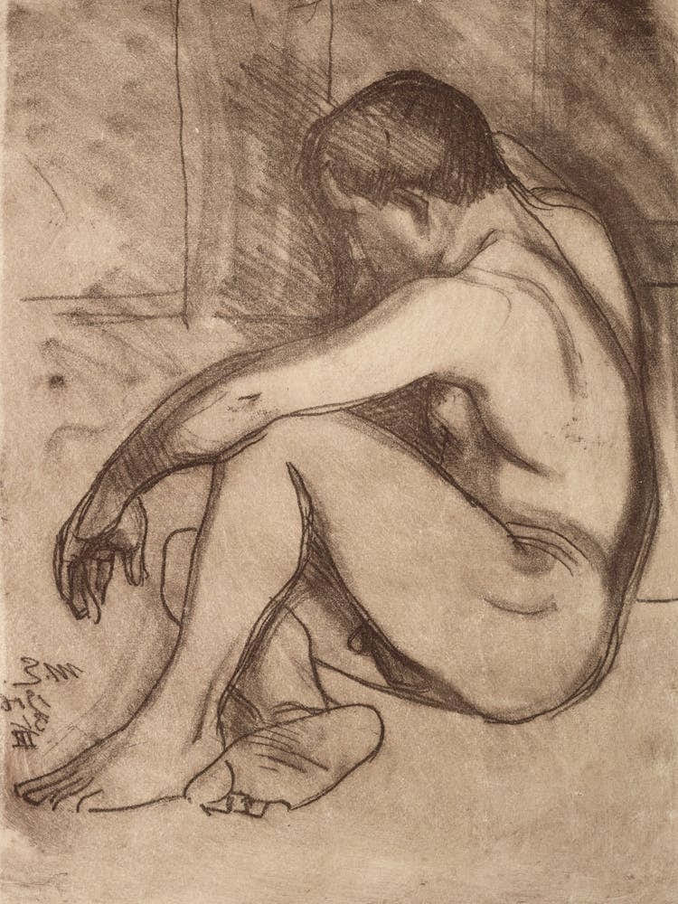 Nude Boy Seated, 1916 By Magnus Enckell