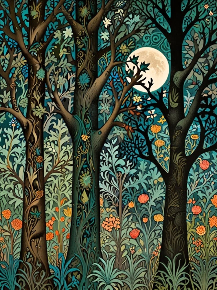 William Morris Moonlight In The Forest 182