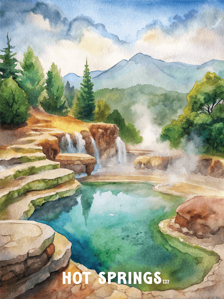 Hot Springs National Park Watercolor Painting