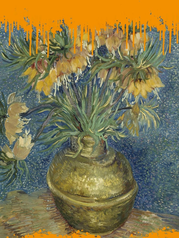 Orange Splash Collage Van Gogh