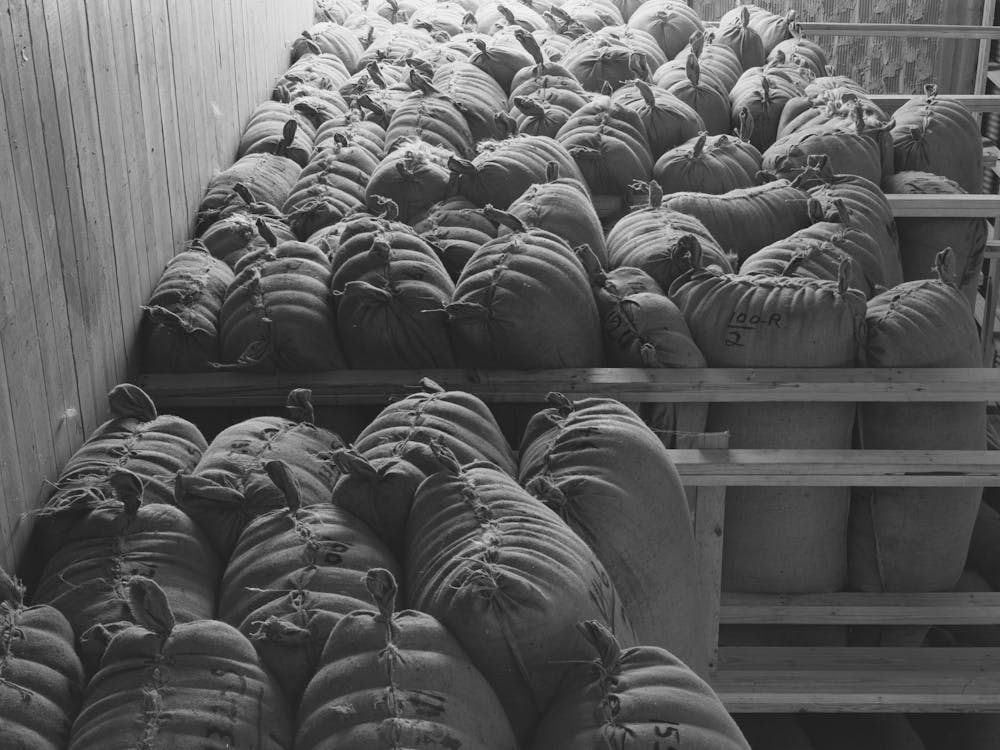 Sacks Of Wool And Mohair In Storage At The Kimble County Wool And Mohair Company Warehouse, Junction, Texas