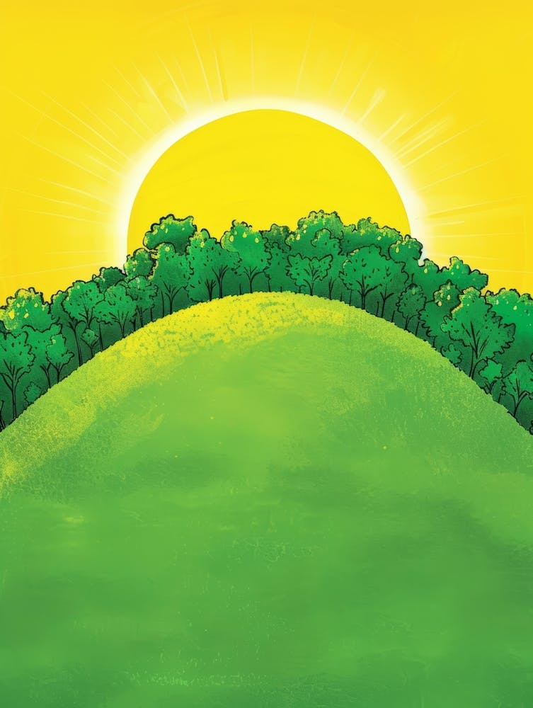 Sun Rising Over A Hill