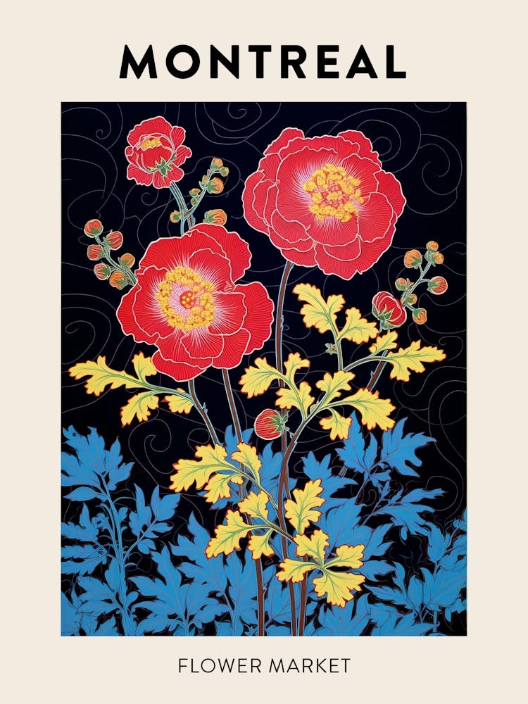 Montreal Kanada Botanischer Blumenmarkt Poster