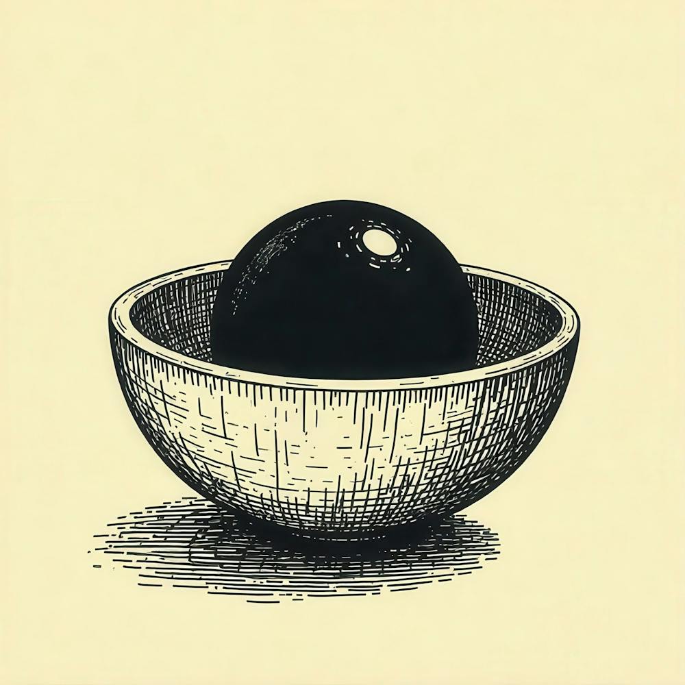 Black Ball In A Bowl 1