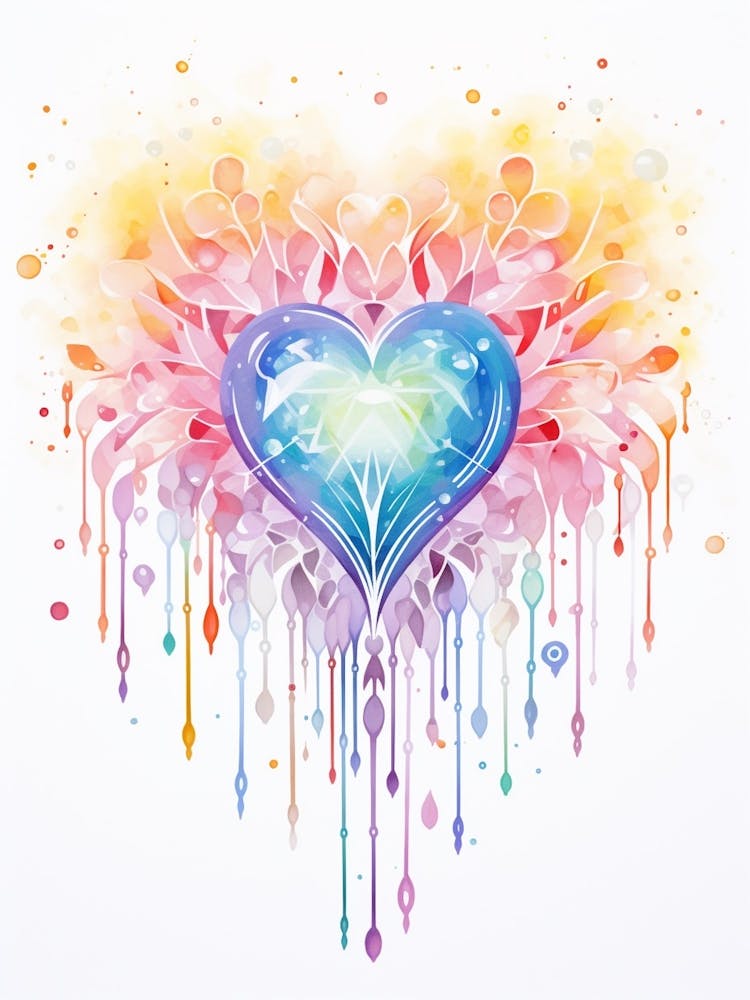 Rainbow Diamond Heart