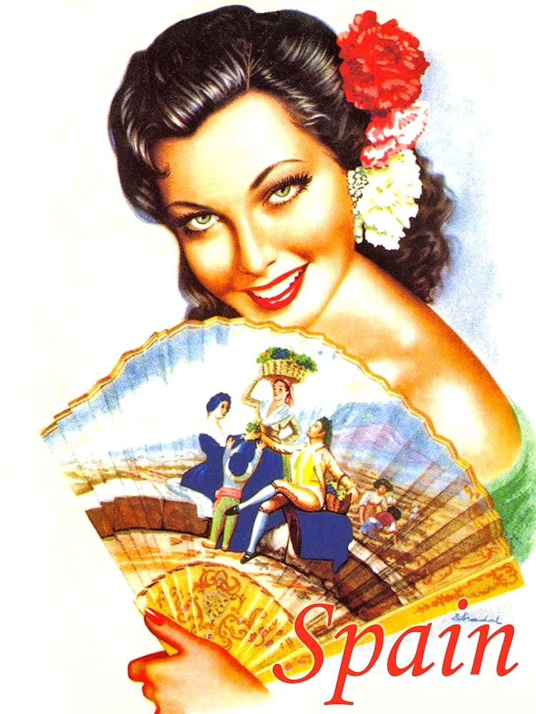 Spain, Woman With A Fan