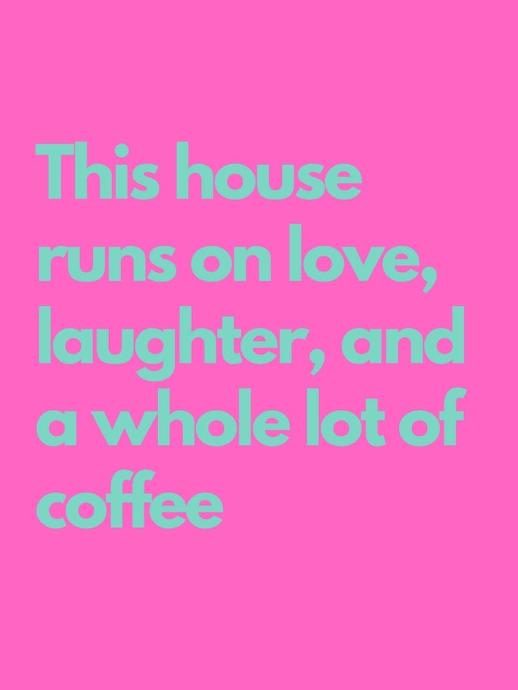 Laughter Kitchen Typography Pink