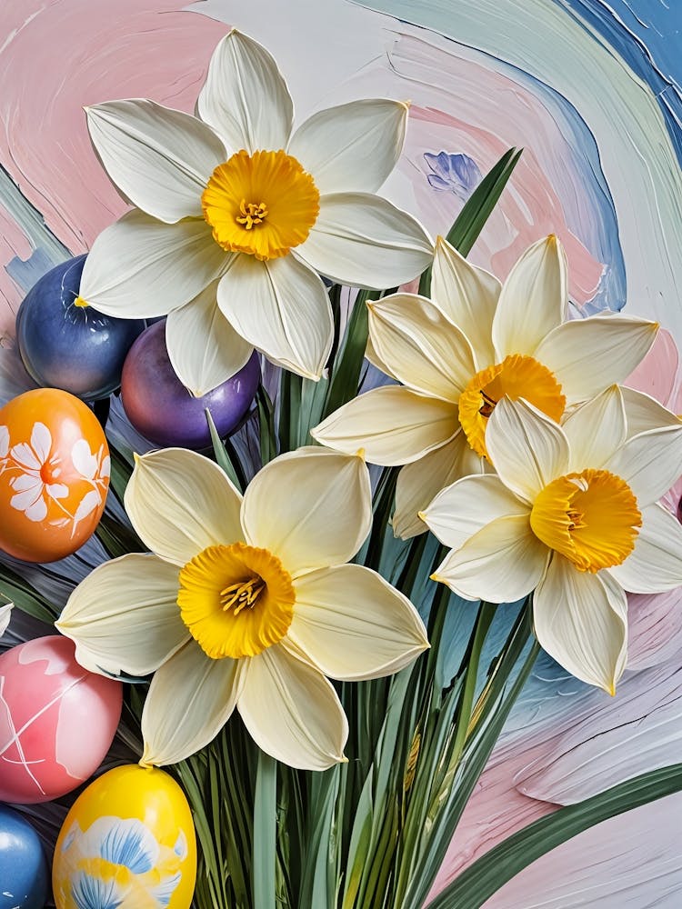Daffodils And Easter Eggs no6